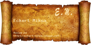 Eckert Miksa névjegykártya